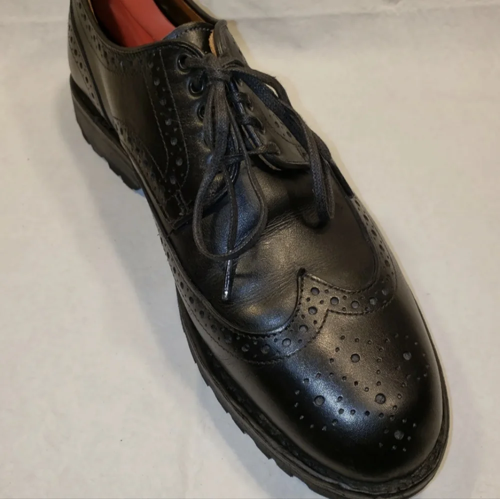 Allen Edmonds Black Leather Tate Wingtip Loafer Dress Shoes 10.5